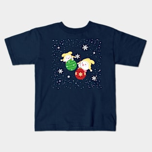 Adorable Christmas Bunny Kids T-Shirt